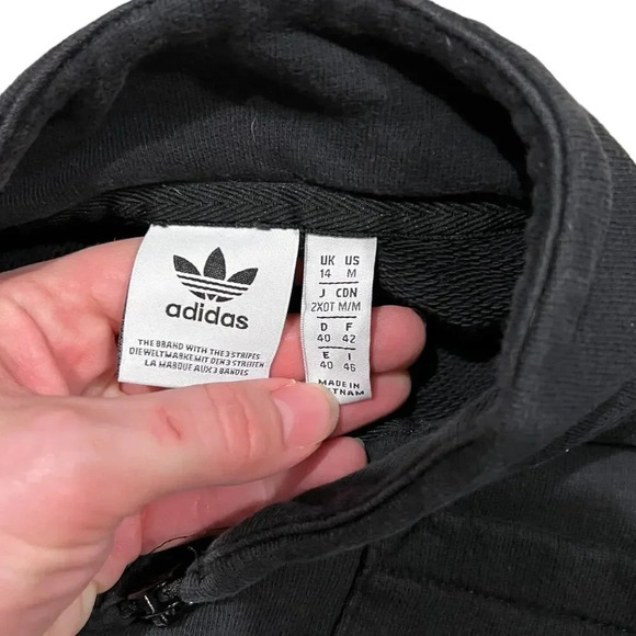Adidas Originals Black Cropped 1/2 Zip Sweatshirt M - Picture 4 of 4